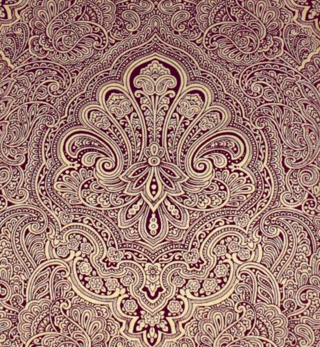 Exclusive Henna Velvet Flock Red Gold Purple Damask Shimmer Oriental Wallpaper - Picture 19 of 28