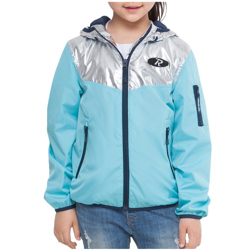 Rokka&Rolla Girls' Hooded Lightweight Water Resistant Zip-Up Windbreaker Jacket - Picture 7 of 43
