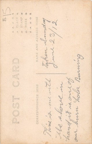H94/ Occupational RPPC Postcard c1910 Giant Fire Burn Holes Men 154 - Picture 2 of 4