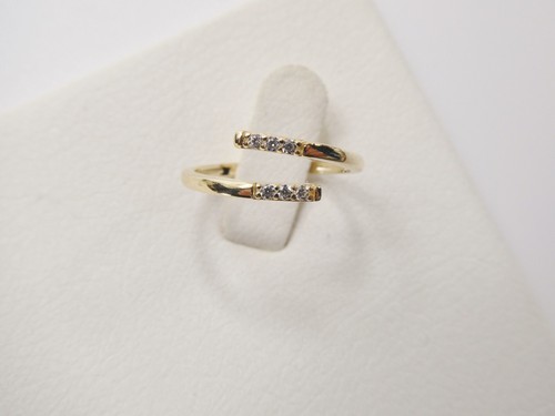 10K REAL SOLID YELLOW GOLD WOMEN BYPASS RING - Picture 6 of 9