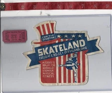 vintage lot roller rink decal Skateland Cleveland Ohio & ticket