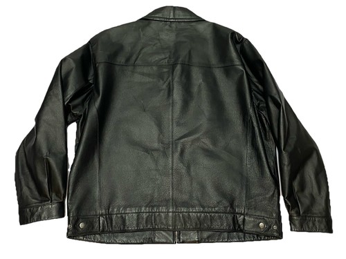ST. JOHN'S BAY Pebbled Soft Leather JACKET Mens XL Black Insulated Zippered - Picture 7 of 7