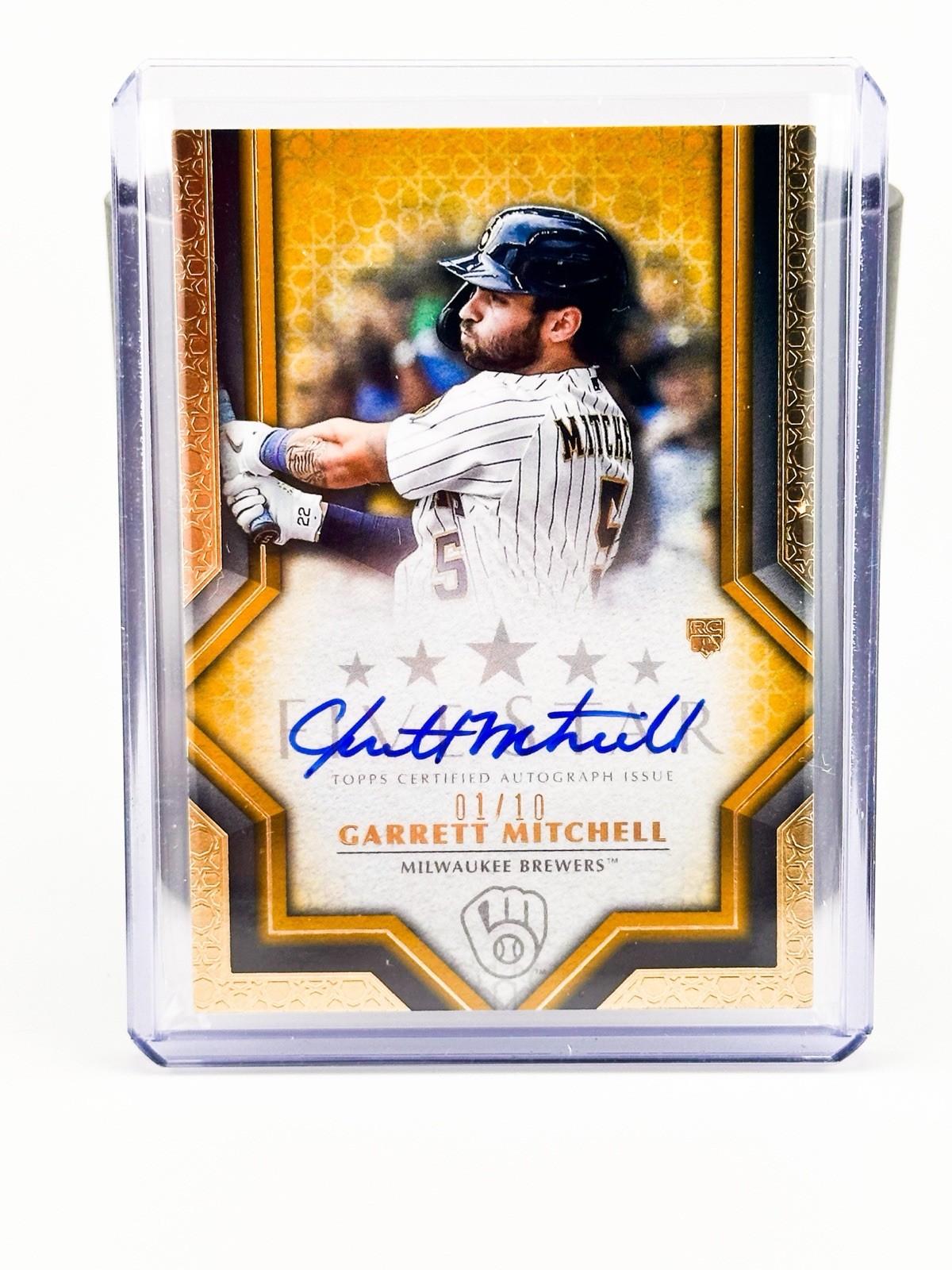 Garrett Mitchell Rookie Auto Gold 01/10 2023 Topps Five Star Brewers RC
