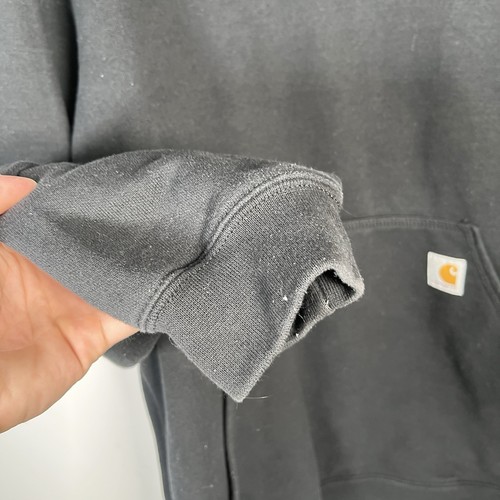 Carhartt Hoodie Mens Large Black Loose Fit Black TS0121-M Relaxed Oversized - Picture 4 of 9