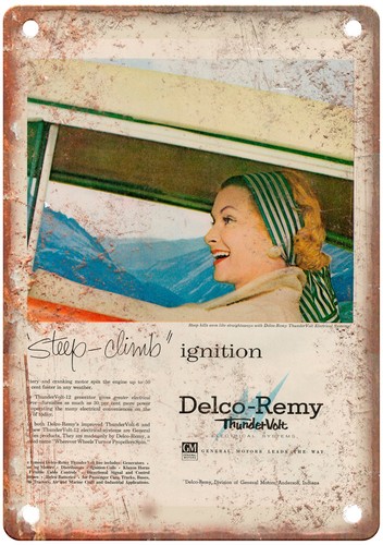 1955 Vintage Delco-Remy Auto Ad Retro Look Reproduction Metal Sign A13430 - Picture 1 of 2