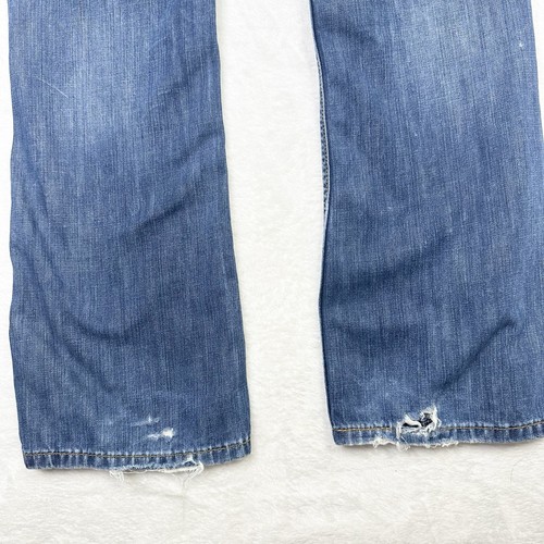 Levis 527 Bootcut Jeans Men's 29W 30L Blue Fade Denim Whiskers Heel Drag - Picture 6 of 11