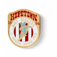 VTG 1984 Hopetown Dirt Diggers 26th Grand Prix Motorcycle Lapel Pin Simi Valley