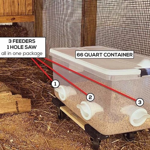 4 x Futterautomat Hühner Futterspender Futtertrog Automat Geflügel Poultry Port - Bild 22 von 23