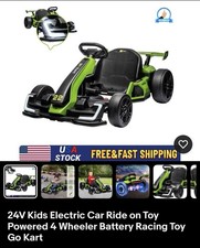 24V Kids Electric Car Ride on Toy Powered 4 Wheeler Battery Racing Toy Go Kart