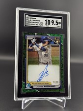 2024 Bowman Chrome - Jadher Areinamo Auto #CPA-JA Green Grass /99 (RC) SGC 9.5
