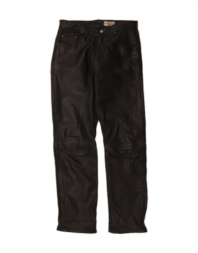 ROCKY Herren Straight Lederhose Medium W30 L31 Schwarz Leder CA08