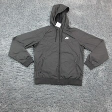 Nike Jacket Mens Small Black Windrunner Hooded Windbreaker Full Zip NWT