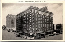 Postcard TX Wichita Falls Kemp Hotel Coca-Cola 1940s cars Majestik