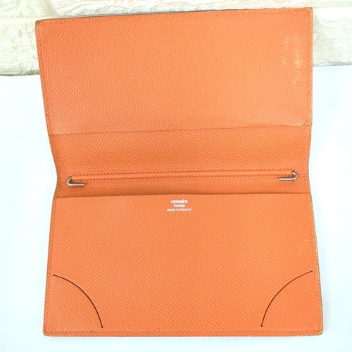 Hermes Notebook Cover Agenda Vision 2 □P Stamp Orange Color Made in France Used - Picture 11 of 24