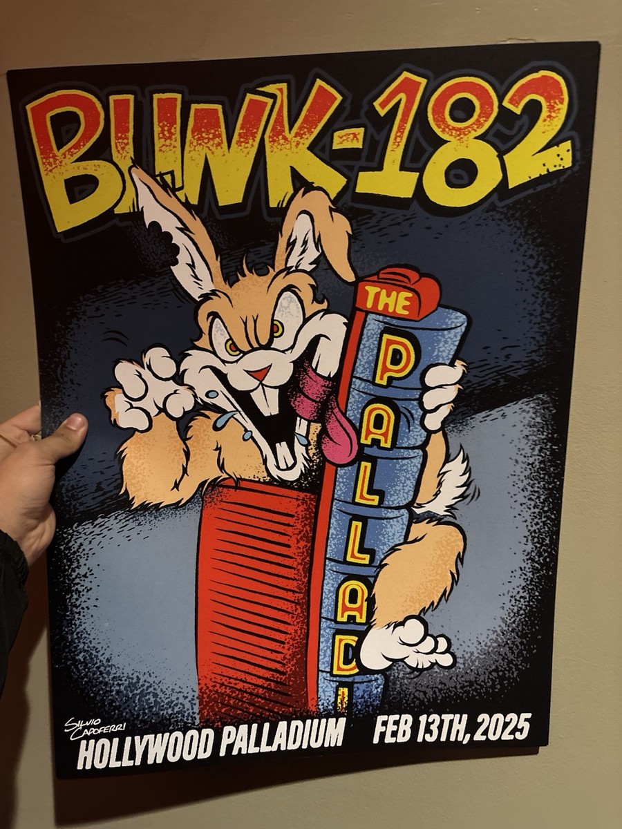Blink 182 Event Poster - Hollywood Palladium - 2-13-24 SOLD OUT
