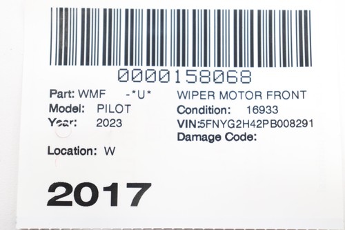 2023-2025 HONDA PILOT LIMPIAPARABRISAS DELANTERO ACOPLAMIENTO CON MOTOR OEM 76505T90A0 - Imagen 11 de 11