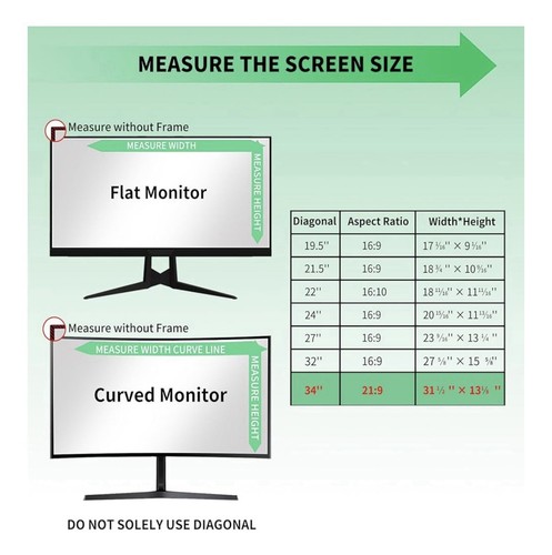 34 Inch Curved Computer Privacy Screen Filter for 21:9 Widescreen Computer Mo... - Afbeelding 11 van 13