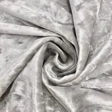 Samantha SILVER Polyester Stretch Crushed Velvet Fabric by the Yard for Bows, T