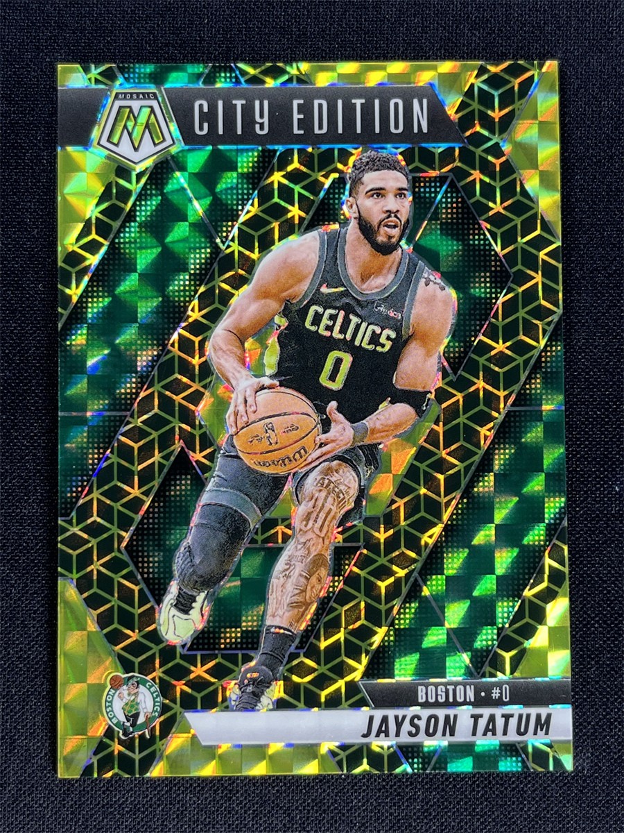 1/10 ≈1/1 ! 2024-25 Mosaic Jayson Tatum #287 Gold Spectris FOTL City Edition