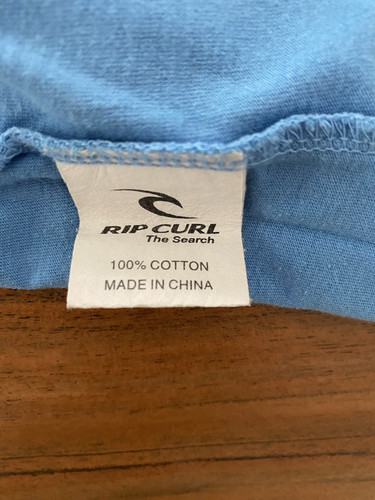 Vtg Y2K Rip Curl Rainbow Blue Cotton Singlet Muscle Tank Top Surf Beach Size L - Picture 5 of 11