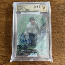 2017 Topps High Tek Green Rainbow Aaron Judge RC 07/75 BGS 9.5 w/ 10 AUTO