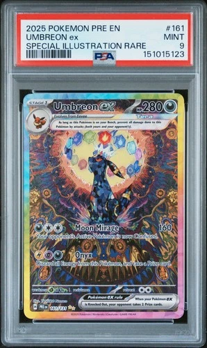 2025 POKEMON PRE EN-SPECIAL ILLUSTRATION RARE #161 UMBREON EX PSA 9