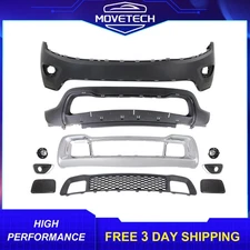 Front Bumper Cover Kit W/ Grille & Fog Lights Fits 2014-2016 Jeep Grand Cherokee