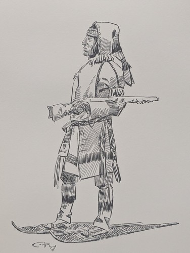 C.M. Russell "Northern Cree" 10.5x16 Vintage 1970 Western Art Unframed - Picture 4 of 11