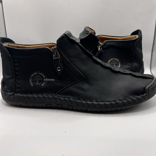Black Leather Men’s Size 48 Casual Mocassin Loafers
