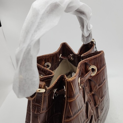 NEU Brahmin Melinda Leder Bucket Tote Kordelzug Tasche Kastanie Marana Braun - Bild 9 von 12