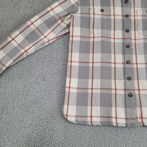Carhartt Flannel Shacket Women's Medium Loose Fit Gray White Plaid Button Close - Picture 10 of 21