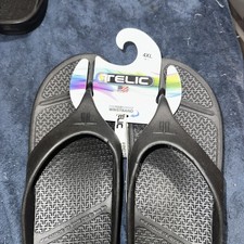 Telic Men  s Flip Flop 4 XL Size 14 Black New Find Your Purpose Wristband