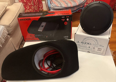 JL AUDIO SUBWOOFER 10 INCH (10W3V3-2) Custom Box & 1500W KICKER AMP-ALL FLAWLESS
