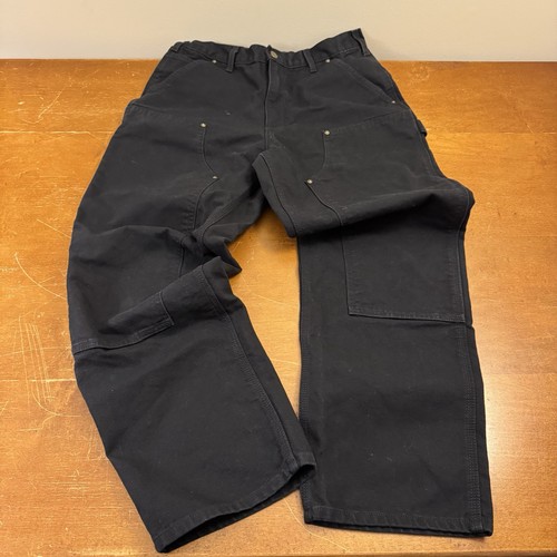 Carhartt Carpenter Hose Herren 32x30 B136 schwarz Doppelknie lockere Passform hergestellt in den USA