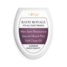 Slow Close Toilet Seat BR501-00 White Elongated, Stain-Resistant and Easy to ...