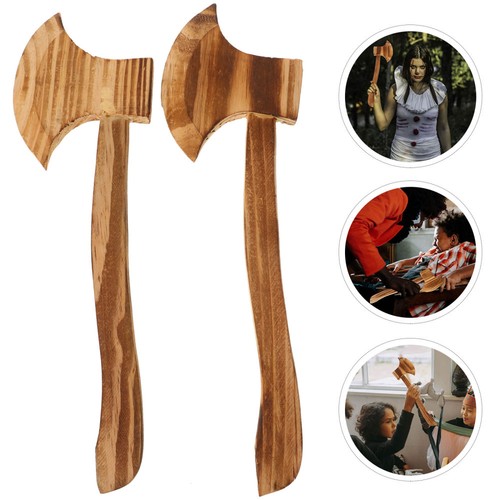 2 PCS Wooden Axe Realistic Halloween Costume Accessories Toys for Trick Treat - Picture 7 of 12