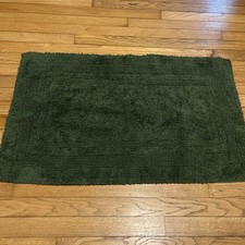 Dark Green Accent Rug 24X 34 Threshold 100 Cotton Machine Washable