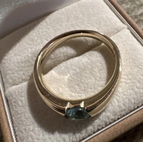 Da.-RING GR. 18 (CA. 56) ,375/- GELBGOLD MIT APATIT rund 5mm,0,41 Karat, 4,62 Gr - Bild 2 von 4