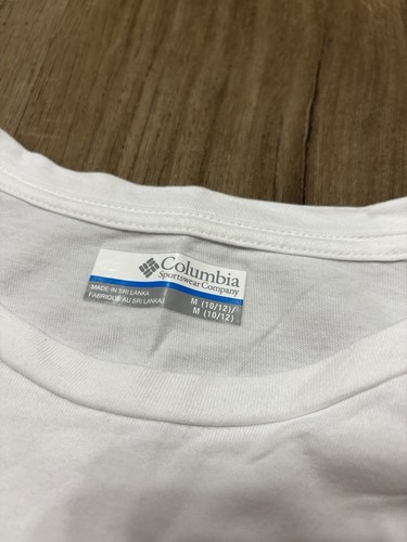 Columbia White Purple Butterfly Tshirt Size Youth Medium Girls 10/12 NWOT - Picture 4 of 5