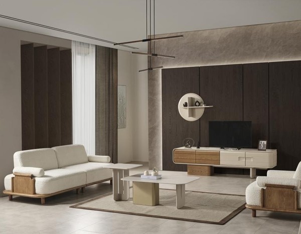 Sofa 3 Sitzer Tv StäNder Wandregal Beistelltisch Couchtisch Wohnzimmer-image