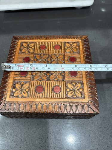 Holz geschnitzte Olish Schatulle mit Scharnieren - Bild 6 von 8
