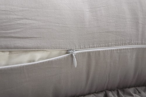 Light Gray Lace Euro Shams Luxury Throw Pillow Covers Cushion Cases with Ruff... - Bild 5 von 9