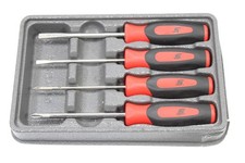Snap On Mini Tip Screwdriver Set Flat Slotted & Phillips Red Soft Grip SGDX40BR