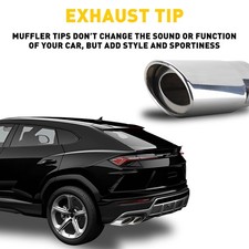 Car Exhaust Tip 2.4'' /3.4" Outlet Stainless Steel Rear Tail Muffler Pipe Sil