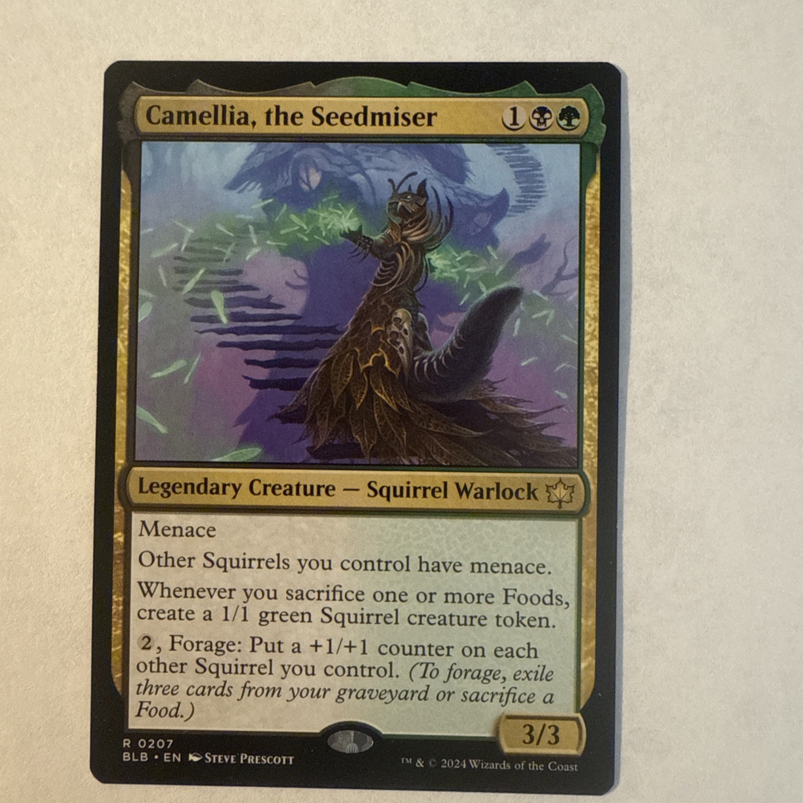 MTG 種選奴、カメリア/Camellia, the Seedmiser Camellia, the Seedmiser · Bloomburrow (BLB) #328 · Scryfall