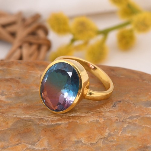 Oval Cut Alexandrite Ring 18k Gold 925 Silver Ring Anniversary Gift For Wife - Picture 6 of 10