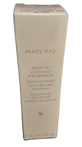 Neu Mary Kay Foundation mit mittlerer Deckkraft Elfenbein 200 #041998 1 Oz.
