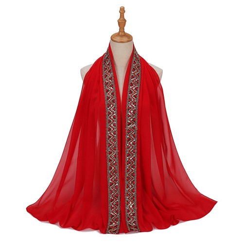 Bufanda Larga Chifón Mantón Envolvente Bufandas Mujeres Hijab Musulmán Turbante Pañuelo Estolas - Imagen 37 de 38