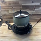 vintage Cornwall Electric Avocado, Green Fondue Pot With Sticks