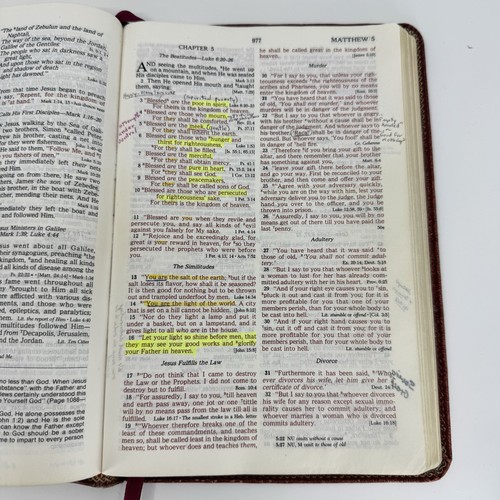Nelson Open Bible 1985 KJV Expanded Edition Genuine Leather Soft Cover Redletter - Picture 14 of 16